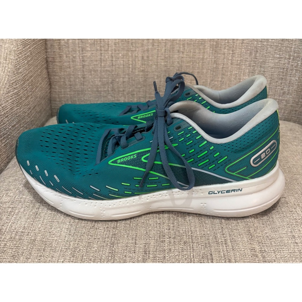 Brooks Glycerin 20 Mens Running Shoes Teal Green Sz 13 NO INSOLES